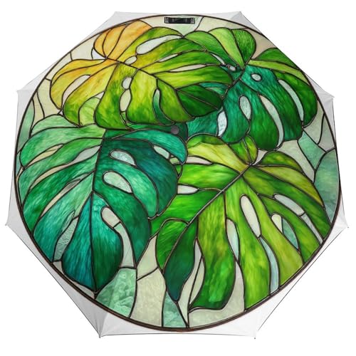 Parapluie pliant 3 plis Monstera : protection pluie efficace et compacte pour sac à main