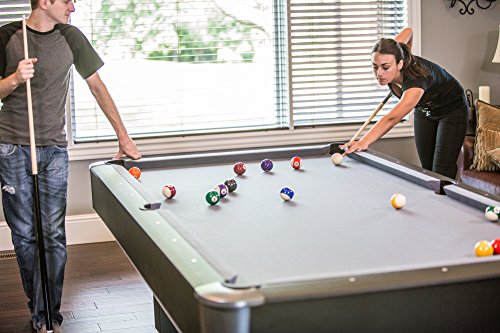 Mizerak Dakota 8' Slatron Billiard Pool Table Includes Two Cues, Billiard Ball Set, Triangle, Brush, and Chalk - Thumbnail 2