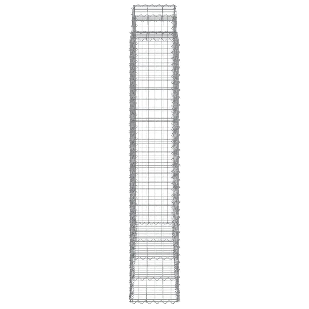 Set di 15 archi alti, 200 x 50 x 220/240 cm, in acciaio zincato, 3,5 mm, protezione dal rumore, design moderno per prati, balconi, cortili, pareti di recinzione
