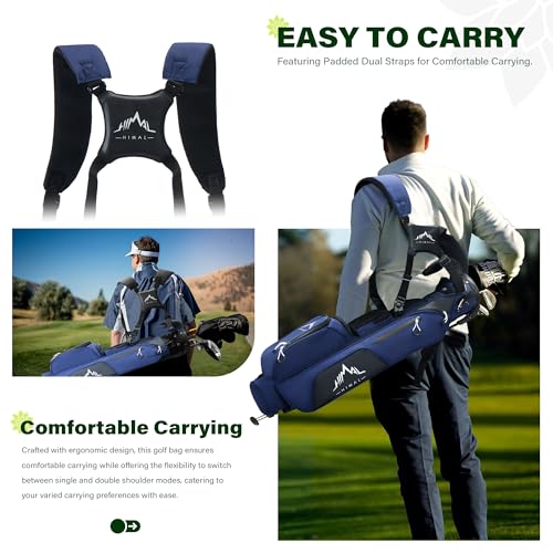 Par 3 Golf Bag Small Lightweight with Dual Shoulder Straps – Pitch n Putt Golf Bag Easy to Carry and Durable for Men/Women– 31.5 inches Tall - Image 6
