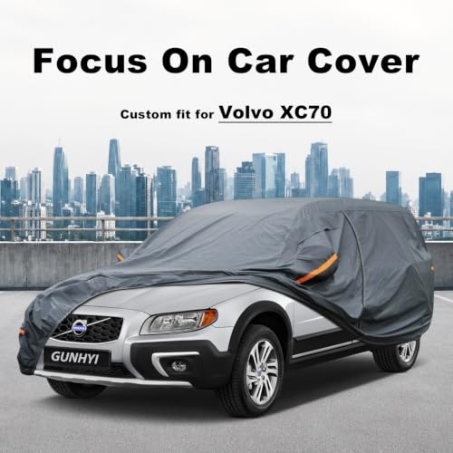 Image of GUNHYI Premium Car Cover Custom Fit Volvo XC70, 16 Layers Heavy Duty Car Cover Waterproof All Weather with Zipper Door for Sun Rain Snow Dust Uv Protection