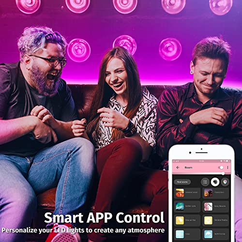 GIDEALED-Smart-ZigBee-30-Controller-Dimmable-Ambiance-LED-Kit-with-164ft-RGBWW-LED-Strip-compatible-HUB-BridgeEcho-Plus-for-APPAlexa-Voice-Control-RGB-Cool-White-Warm-WhiteRGBCCTLightStrip-Plus