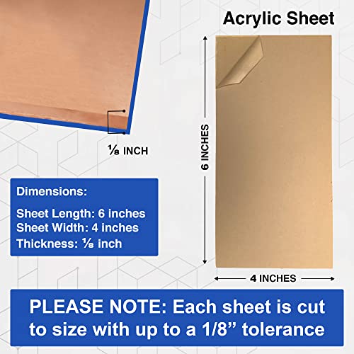 Image of Duco Clear Cast Acrylic Sheets 1 /8 inch (3mm) Thick 4 inch x 6 inch - 12 Pack of USA-Made Transparent Plexiglass Sheet - Shatter Resistant Acrylic Board for Window Replacements, Displays, Signs, & Barriers
