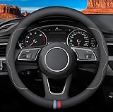 Deer Route Custom-Fit for BMW Steering Wheel Cover, Premium Leather Car Steering Wheel Cover with Logo, Non-Slip, Breathable, for BMW Accessories (C-Style,for BMW)