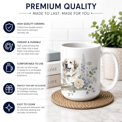 Taza de cerámica 15 oz con diseño Great Pyrenees miniatura 6