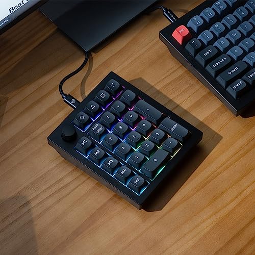 Image of Keychron Q0 Plus Wired Full Aluminum Custom Number Pad, QMK /VIA Programmable Macro with Hot-swappable Gateron G Pro Red Switch Compatible with Mac Windows Linux (Black)