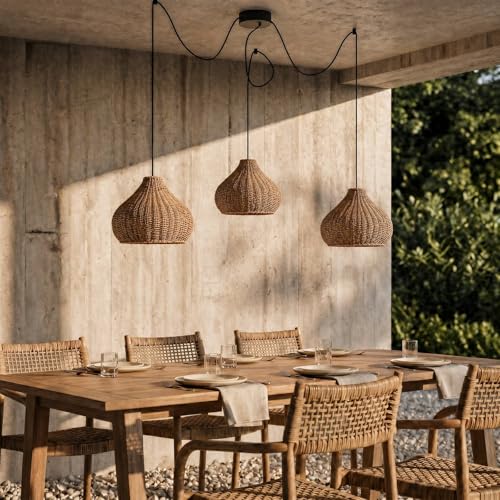Luminaire extérieur Taniola à intensité variable suspension 3 lampes E27