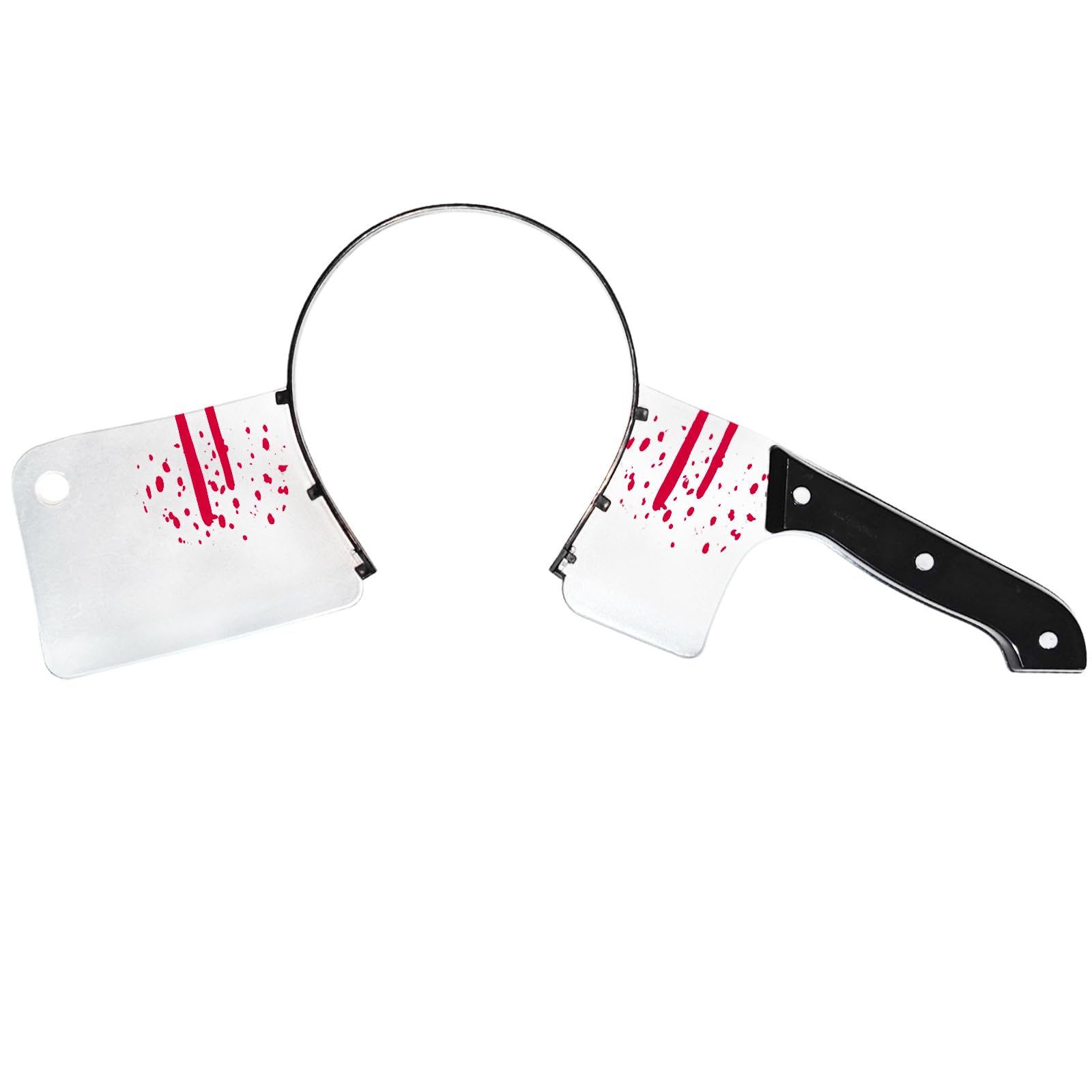 Rotumaty Scary Costume Accessories Bloody Headband (Bloody Cleaver/Knife/Syringe/Scissors) Funny Headwear Through Head Toys for Halloween (Cleaver)