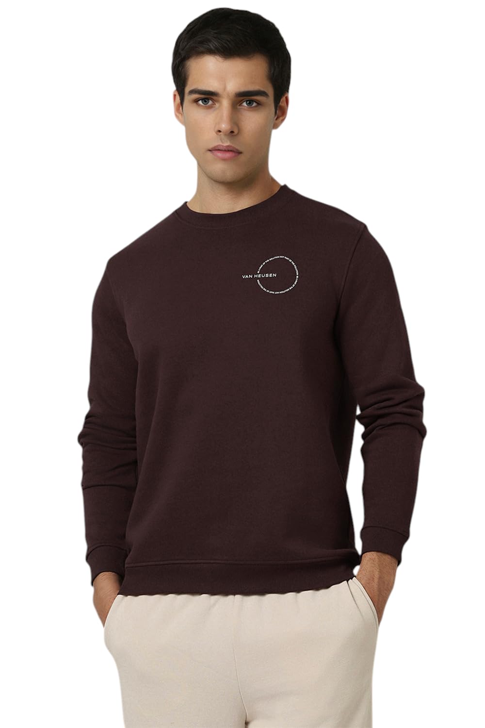 van heusen Men's Graphic Print Regular Fit Full Sleeve Sweatshirt for Men| Comfortable Cotton Blend | Versatile Look-picture-32