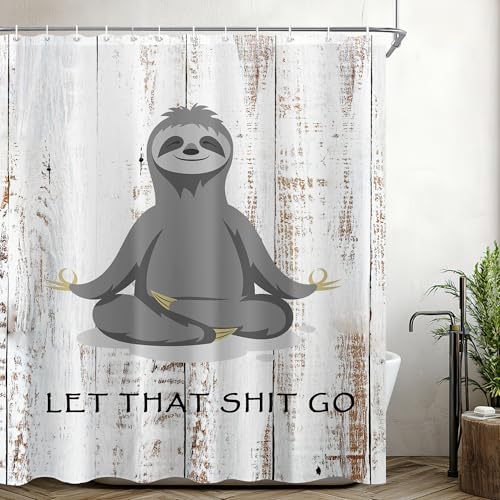 Fun Yoga Sloth Shower Curtain Set - $17.99 - Image 3