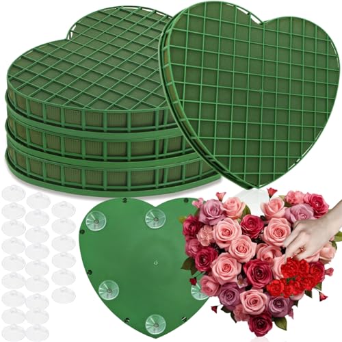 Goaste 4 Pack Heart-Shaped Floral Foams, Large...