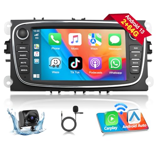 Podofo Autoradio für Ford Focus C-Max S-Max Mondeo Kuga Galaxy Mondeo 9 Kuga