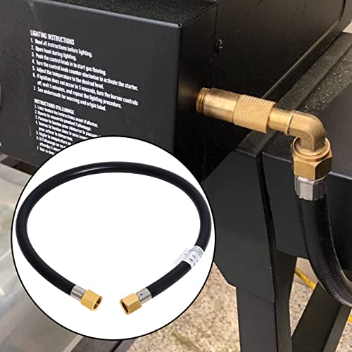 Image of Wadoy RV Propane Hose Connector Assembly 2 Foot 3 /8 inch Female Flare x 3 /8 inch Female Flare Quick Connect Hose 24 Inches 2 Pack Fireplace Extension Connection Hose
