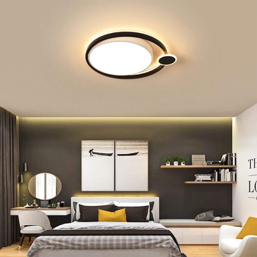 Plafoniera Semi-Incasso in Ferro e Acrilico, Lampada da soffitto Americana, lampadario, lampadario Creativo per Hotel, Stanza Calda, casa, Lampada Rotonda Semplice, Vita Interessante (Nero 5