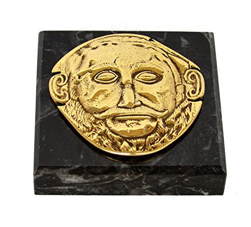 Máscara de Agaménón réplica de bronce arte micénico decoración histórica para coleccionistas 2