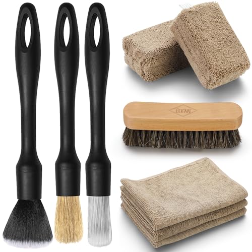 Fantasticlean 9PCS Car Interior Detailing Set, Microfiber Cloth & Applicator, Single-Head Detailing...