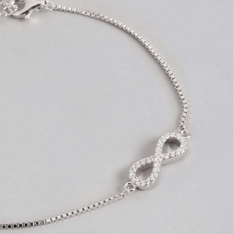 925 Sterling Rhodium Plated Infinity CZ Jewelry Set