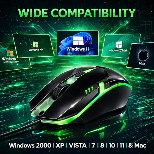 Image of Ant Globe 12 Wired Optical Gaming Mouse - 2400 DPI High-Precision Sensor, Multicolour RGB Backlight, 4 Responsive Buttons, Ergonomic Lightweight Design for PC, Mac, Laptop & Desktop (Black)