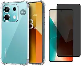 [KIT] Capa Capinha Premium Anti-Impacto Transparente + Película de Privacidade 3D para Xiaomi Redmi Note 13 5G