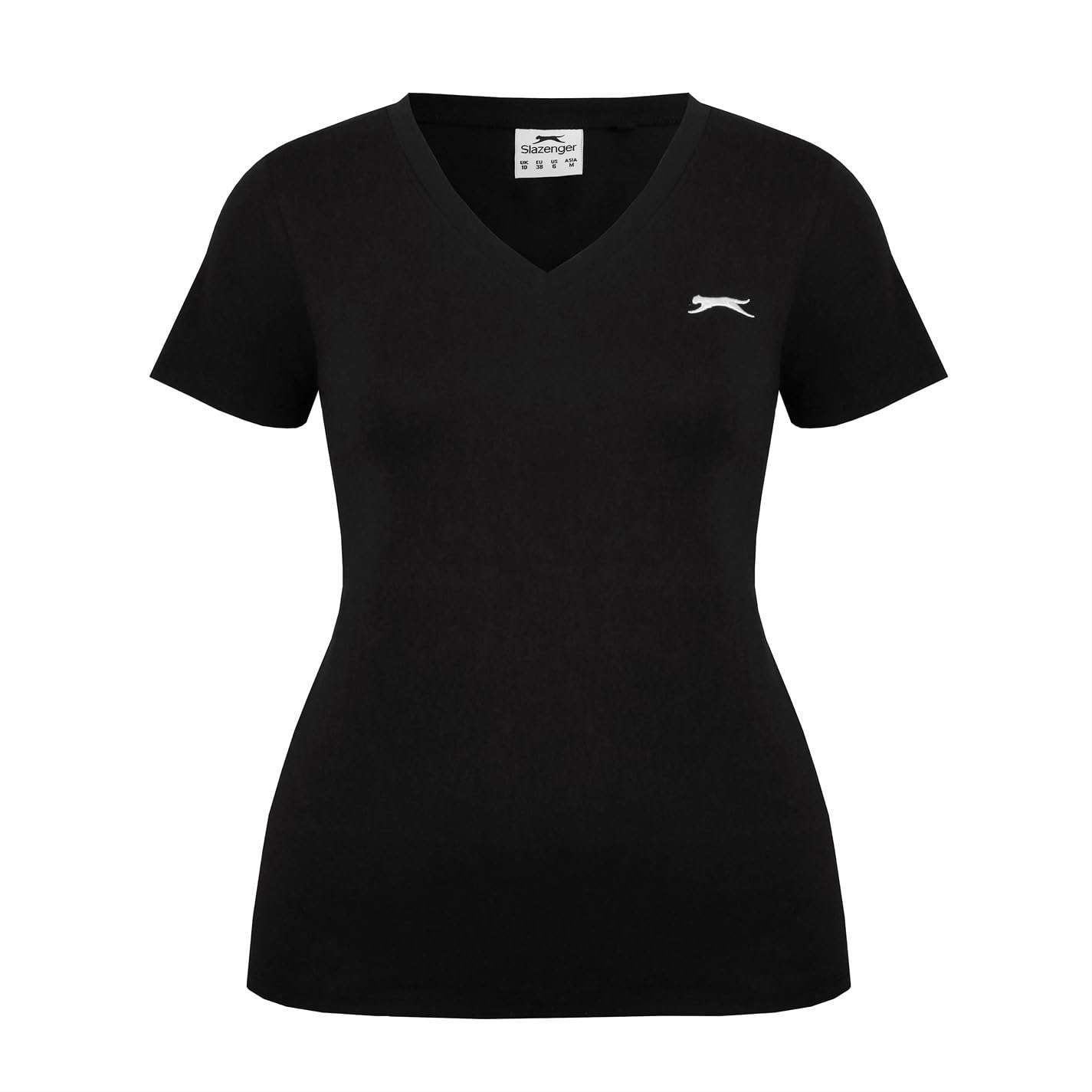 Slazenger Women's V Neck Tee Shirt Black Size 18