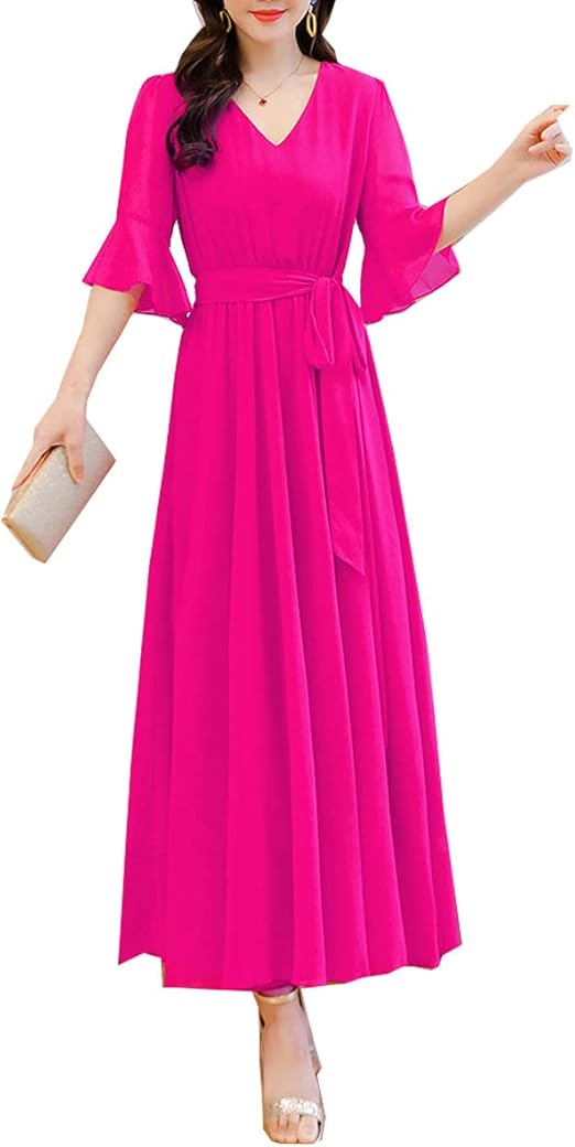 ilovgirl Long Dresses for Wedding Guest Women Casual Simple Party Women