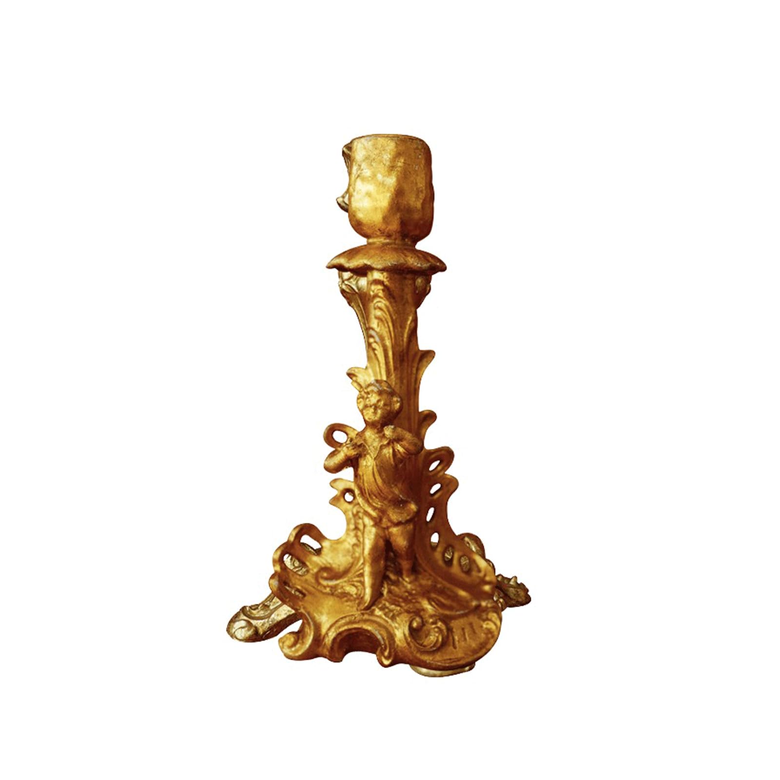 Świecznik z żywicy w złotych świecznikach, 8,8 x 8,8 x 19,4 cm, dekoracja wnętrz, świeczniki na świece stożkowe i kandelabry, prezent w nowym domu
