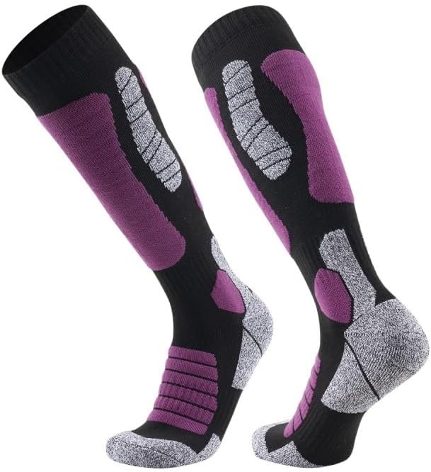Ski Socks Outdoor Sports Thick Long Tube Sweat Absorbing for Circulation, Athletic Recovery & Travel