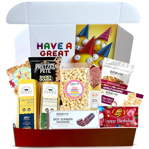 Giftworld Happy Birthday Meat And Cheese Gift Basket cover