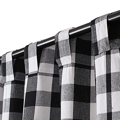 Curtains For Bedroom 108",Room Darkening Drapes ,Curtains For Living Room,Farmhouse Curtain,Black White Plaid Curtains,Ghingham Cotton Curtains, 2 Panels Curtain,Grommet Tab Top Curtains,Set Of 2 #TOP3