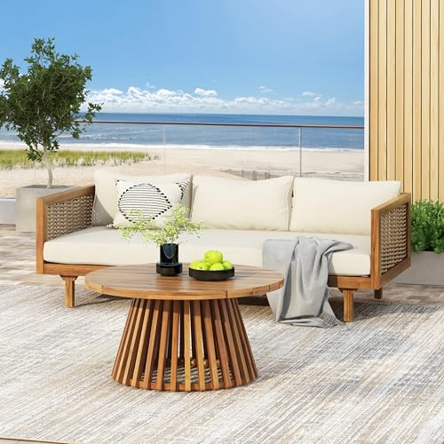 Christopher Knight Home Claremont Patio Sofa and Coffee Table Set, 2...