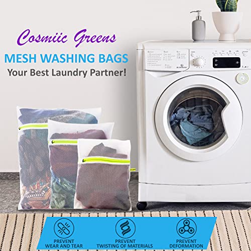 Image of 5 Pcs (S2 /M2 /L-1) Mesh Laundry Washing Bags With Premium Rust Free Zipper, Store Dirty Clothes, Washing Bags For Laundry, Blouse, Bra, Hosiery, Lingerie, Stocking, Jeans