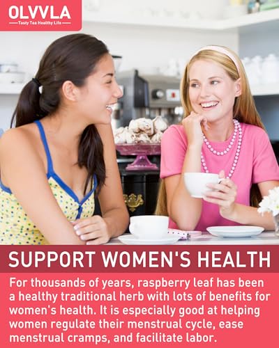 Image of Olvvla - Raspberry Leaf Tea Bags - 1.5g X 50 Count - 100% Pure Red Raspberry Leaf Herbal Tea - Natural Pregnancy Tea - Non-GMO - Caffeine-free - Ease Menstrual Cramp & Support Healthy Pregnancy