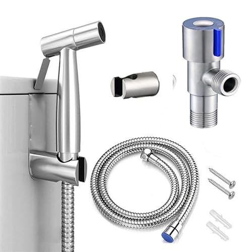 Ducha Higiênica Intima Completa Super Luxo Em Metal Aço Inox Premium 1/4 Volta