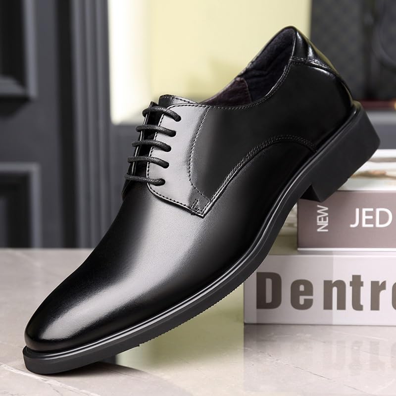 Men's Elegant Patent Leather Dress Shoes Men Formal Business Suit Tuxedo Shoes Classic Leather Weeding Prom Dressy Derby Formal Oxford(Black,8)2