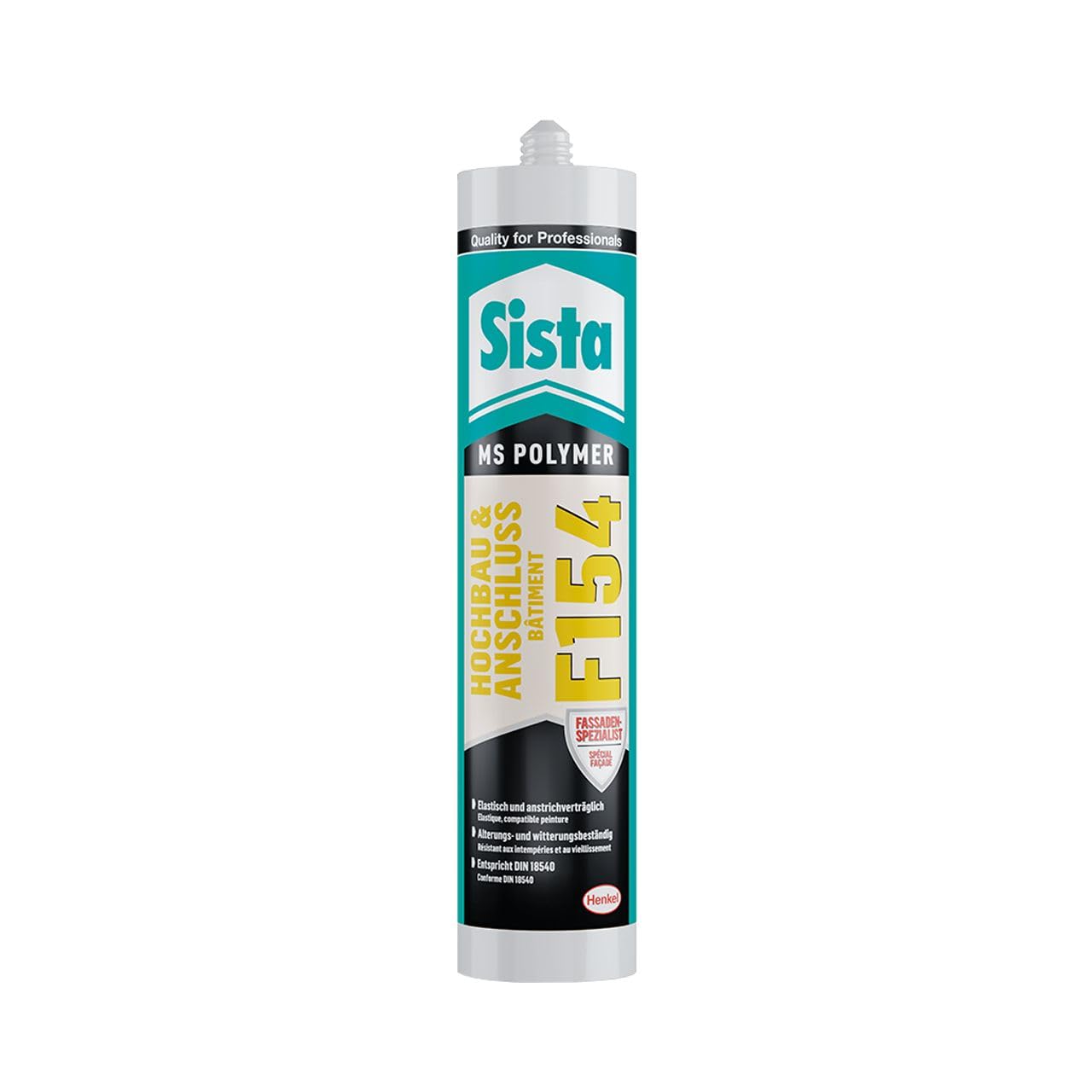 Sista F154 Hochbau&Anschluss, elastischer, neutralvernetzender Dichtstoff, zur Verfugung von Außenwandfugen, als Abbdichtung im Holz- und Metallbau, weiß, 3x 300ml