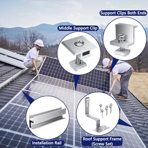 Support Panneau Solaire Toit Plat et Fixation Murale avec Rails