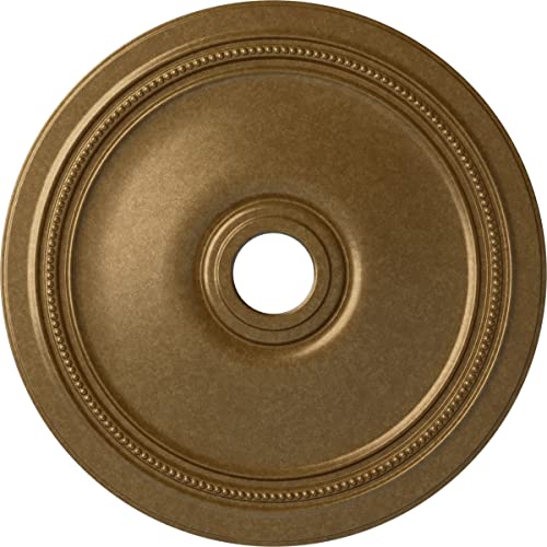 Image of Ekena Millwork CM24DIPAS Diane Ceiling Medallion, 24 inchOD x 3 5 /8 inchID x 1 1 /4 inchP (Fits Canopies up to 6 1 /4 inch), Hand-Painted Pale Gold