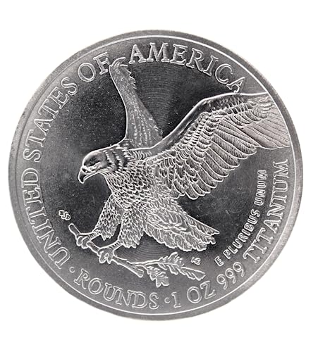 Gte GTE2023TITCOIN 2023 1 Ounce Oz 999 Fine Solid Usa American Liberty Eagle Coin Titanium Precious Metal Ingot Bullion Ti Element Chemistry Proof Mint Coin thumb #4