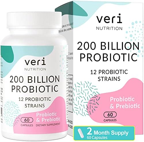 200 Billion CFUs Probiotics for Women & Men - 12 Diverse Probiotic + Organic Prebiotics, Daily Probiotics for Digestive Gut & Immune Health, Bloating, Shelf Stable - 60 Capsules (60-Day Supply)