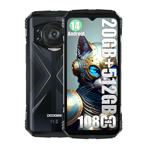 DOOGEE S118 4G Móviles(2024), Helio G99 Octa Core, 20 GB + 512 GB, 10800 mAh / 33 W Teléfono, Rugged Smartphones Libres, 50 MP (Infrarossi 8 MP) + 32 MP, Android 14, 6.58'' FHD+ Negro