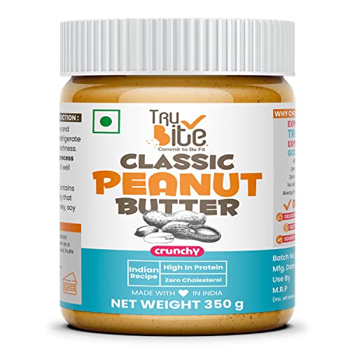 Image of Trubite Classic Peanut Butter (Crunchy) (350g) | 26g Protein | Cholesterol Free | Indian Recipe | Delightful Taste (350G)