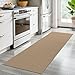 EARTHALL Woven Runner Rug 2x6 Ft Washable Runners for Hallways Cotton Non Slip Rubber Backed Kitchen Runner Braided Indoor Floor Carpet for Entryway, Hallway, Kitchen, Bedroom, Orange/Tan/Brown