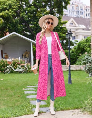 Image of Ekouaer Women Robes Long Knit Bathrobe Soft Kimono Loungewear with Pockets