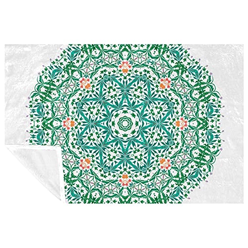 Couverture douce mandala vert, une parenthèse de chaleur et de douceur chez vous - 2