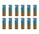 WPRO Mini Buntstifte Set Toby – 12 Dosen mit 12 Farben & Anspitzer blau | Kinder Mitgebsel für Geburtstag, Schule & Party | Holz Malstifte Jungen Mädchen