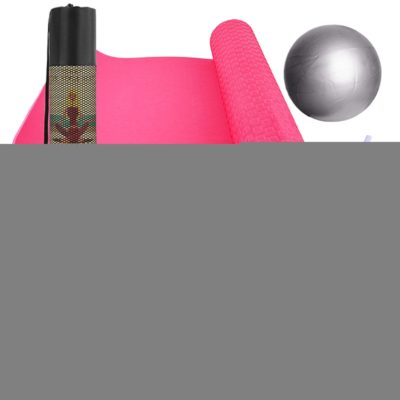 Set di principianti di yoga completo - tappetino a pavimento leggero, custodia portatile | Accessori Pilates Routine di fitness quotidiano, strumenti di stretching di resistenza duratura di lunga dura