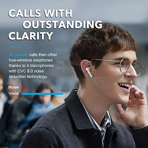 Wireless Earbuds Bluetooth 5.0 Headsets with【24Hrs Charging Case】 IPX5 Waterproof, 3D Stereo Headphones in-Ear Ear Buds Built-in Mic, Pop-ups Auto Pairing for iPhone/Samsung/Android