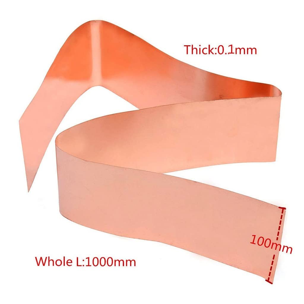 Folia z blachy, płyta z folii, blacha z blachy miedzianej, płyta z folii ciętej z miedzi, długość 1000 mm, do projektów DIY, blacha z miedzi Cu, folia (rozmiar: 0,2 x 20 x 1000 mm) (Size : 0.2x200x10