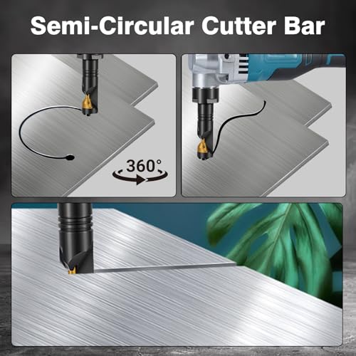 Blechknabber Akku, 3 Stufige Bürstenlose Elektro-Metallschere Kompatibel mit Makita 18V Akku, 950W 3.5m/min 1900SPM, Knabber Blechknabber mit 360° Drehbarer Knabberkopf (ohne Akku)