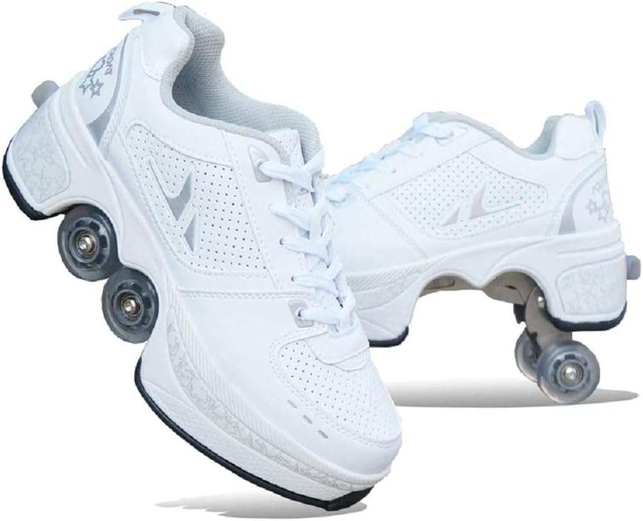 Deformation Parkour Shoes Four Rounds of Running Shoes Roller Skates